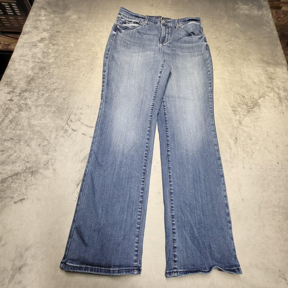 NYDJ Jeans Womens 10 Blue Marilyn Straight Mid Rise Stretch Denim